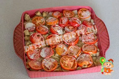 Картофи с гъби, сирене и домати, печени в пещ - рецепта със снимки, рецепти за деца, чинии (сирене и домат се пече във фурна с рецепта снимка) Картофи с гъби, сирене и домати, печени в пещ - рецепта със снимки, рецепти за деца, кухня
