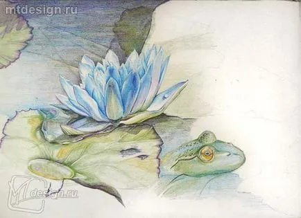 Лили акварелна молив, mtdesign (крем) Водна лилия акварелни моливи, mtdesign