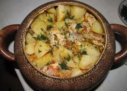 Месо и картофи в саксия с домати и чесън - рецепти