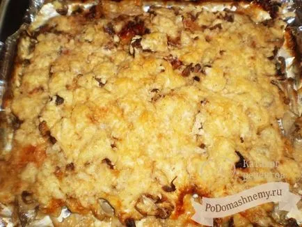 Месо запечени с домати и гъби