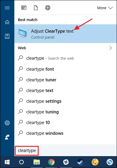 Настройка на ClearType в прозорци 10