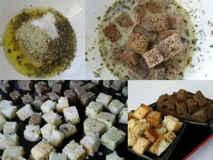 Рецепти домашно приготвени крутони във фурната с чубрица и чесън