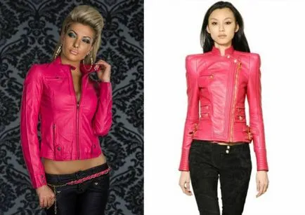 Pink кожено яке - нежност и романтика на изображението