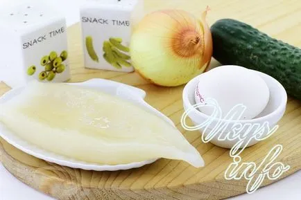 Най-вкусна салата с калмари и краставици рецепта със снимка