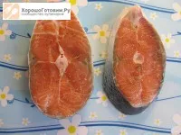 Сьомга, печени със сирене и домат - добър