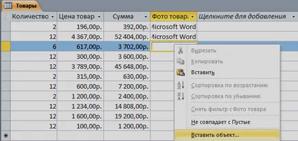 Поставяне на обекти от областта с оле тип данни (област) Поставяне на обекти в областта на тип данни оле