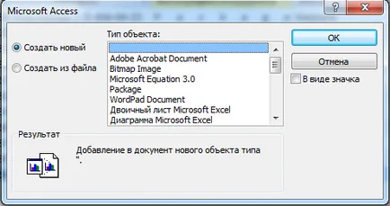 Поставяне на обекти от областта с оле тип данни (обект) Поставяне на обекти в областта на тип данни оле
