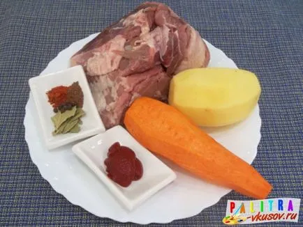 Задушено месо с доматен сос (рецептата снимки)