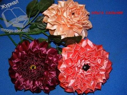 Kanzashi далии майсторски клас