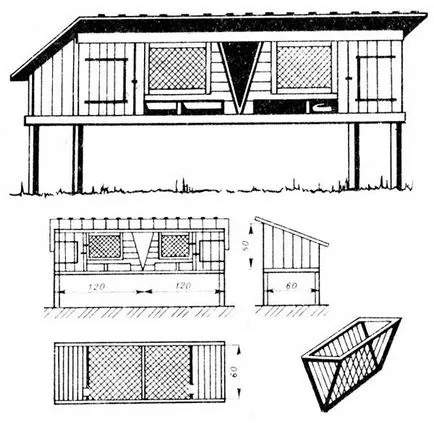 Заек hutches с техните ръце рисунка