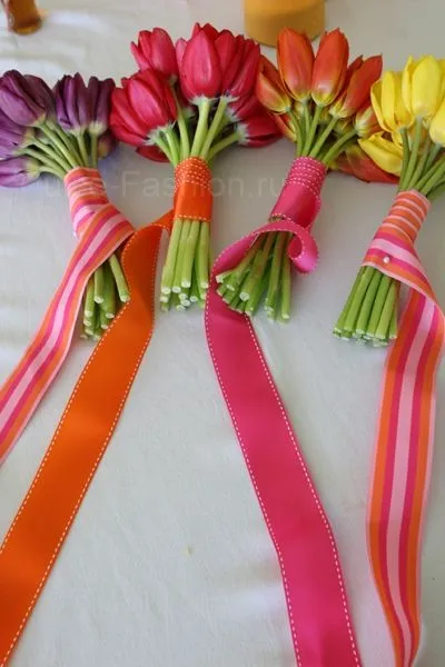Esküvői csokor tulipán