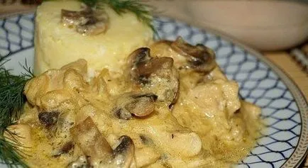 Пържено пиле с гъби