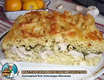 Tészta csirkét a sütőbe