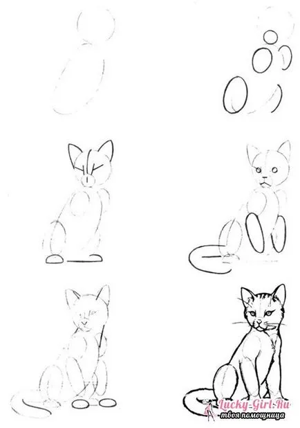 Рисуване с молив котка Рисуване с молив котка