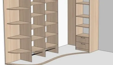 Плъзгащи гардероб с ръцете си ъгъл