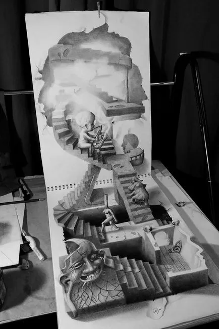 100 legjobb ötleteket 3d rajzok papíron ceruzával a fotó