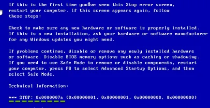Какво да правим с грешка 0x0000007a kernel_data_inpage_error