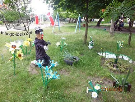 Дървета и цветя от пластмасови бутилки (цветя) Дървета и цветя от пластмасови бутилки