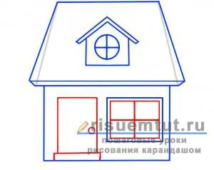 Как да се направи фермерска къща с молив на етапи, деца - тогава изготвят