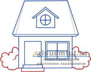 Как да се направи фермерска къща с молив на етапи, деца - тогава изготвят