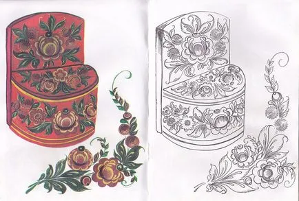 Как да се направи Khokhloma рисуване моливи, бои етапи