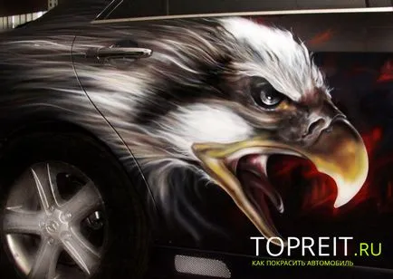 Airbrush egy autó a kezével