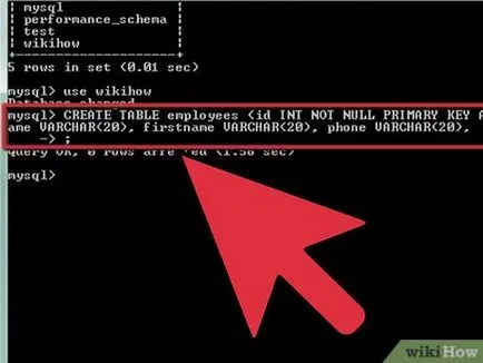 Как да създадете таблица в MySQL