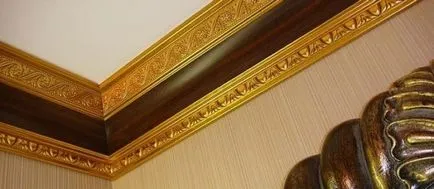 Тъй като ъгълът на рязане на перваз таван като свързващи елементи