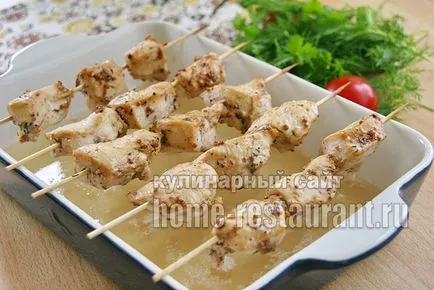 Пилешки шишчета на шишчета във фурната - вкъщи ресторант