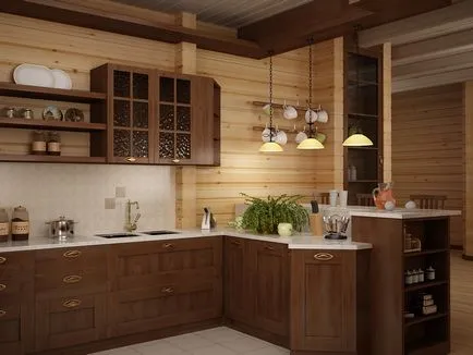 Кухнята в дома на страната - дизайн (59 снимки) с ръцете си, трапезария интериор, ръчен, фотографски и
