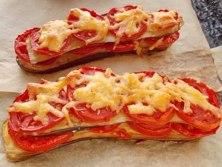 Padlizsán, sült a kemencében a sajt és paradicsom (recept) Padlizsán, sült a kemencében paradicsommal és sajttal