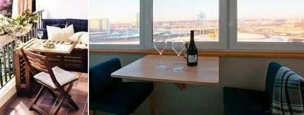 Сгъваема масичка на балкона с ръце сгъване, разгъване, как да се направи, снимка, мебели на балкона,