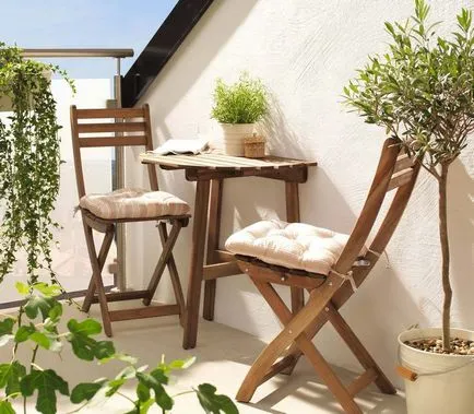 Сгъваема масичка на балкона с ръце сгъване, разгъване, как да се направи, снимка, мебели на балкона,