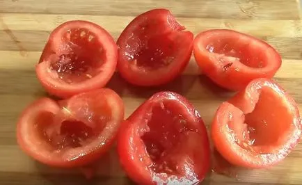 Домати пълнени със сирене и раци пръчки със снимки