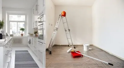 Таванът в кухнята - характеристики 7 типа (кухня таван от гипсокартон довършителни участък варосване живопис багажник) Таванът в кухнята - характеристики 7 типа