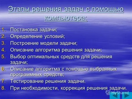 Представяне на съдържанието на това, което алгоритъмът е, че алгоритъмът, който е алгоритъм, който е
