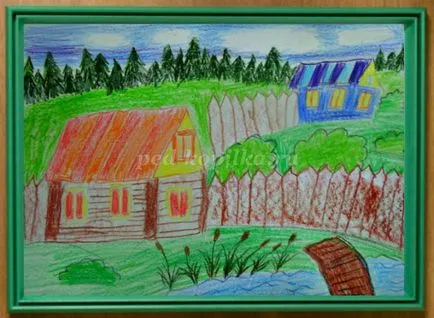 Рисуване стъпка пейзаж на селските райони по стъпка със снимки на деца от начална училищна възраст