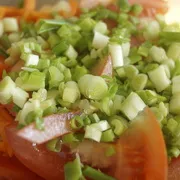 Салата с чушка, домат и сирене рецепта със снимки