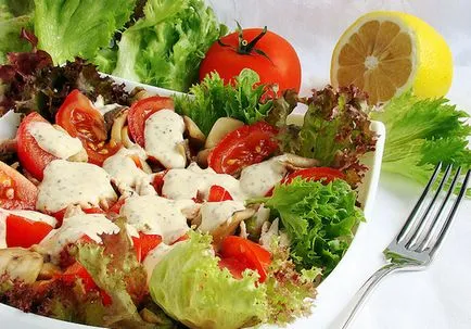 Салата с рецепти пиле и shaminonami със снимки
