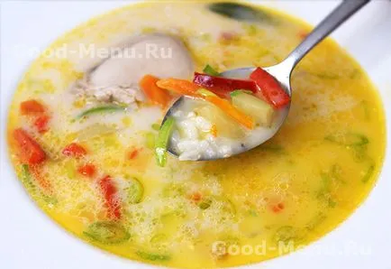 Сирене супа с пиле - рецепта със стъпка по стъпка снимки