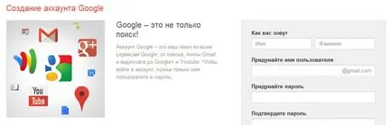 Създаване на Google акаунт - създаване на профил