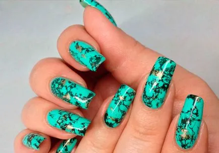 Turquoise körömlakk Photo 100 tervezési ötletek divatos köröm (manikűr) Turquoise körömlakk 100 fotó a divatos köröm tervezési ötletek