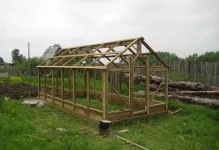 Greenhouse на дървен материал дървен материал да се изгради със собствените си ръце, а 50x50 и подробна схема на оранжерията,