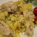 Задушени свински ребра с картофи, рецепти със снимки