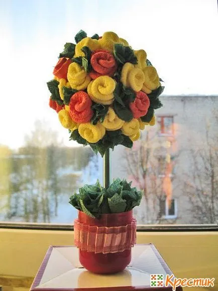 Topiary на салфетки майсторски клас за създаване на дърво от рози