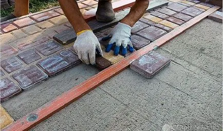 Полагане на тротоарни плочи, с ръцете си стъпка по стъпка инструкции и съвети