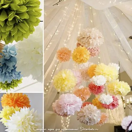 Papír pompoms kezét, hogyan lehet egy pom-pom esküvő, kreatív esküvői fotós! (Do) Papír pompoms kezét, hogyan lehet egy pom-pom esküvő, kreatív esküvői fotós!