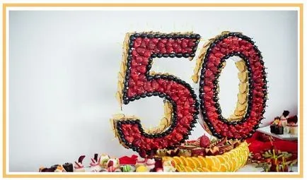 4 Идеи дизайн на залата в деня на годишнината от 50, 55, 60 години със снимка