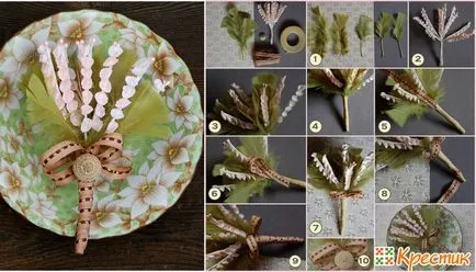 Boutonniere a vőlegény a kezüket