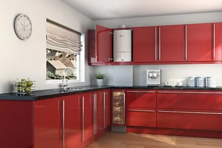 дизайн кухня с газов котел как да го скрие в кухнята